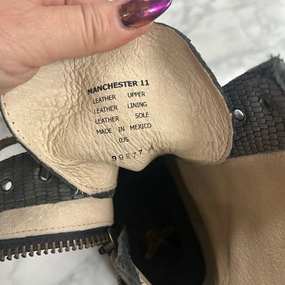 Freebird Gray Lace-Up Ankle Leathrt Boots Size 11 - Picture 8 of 9